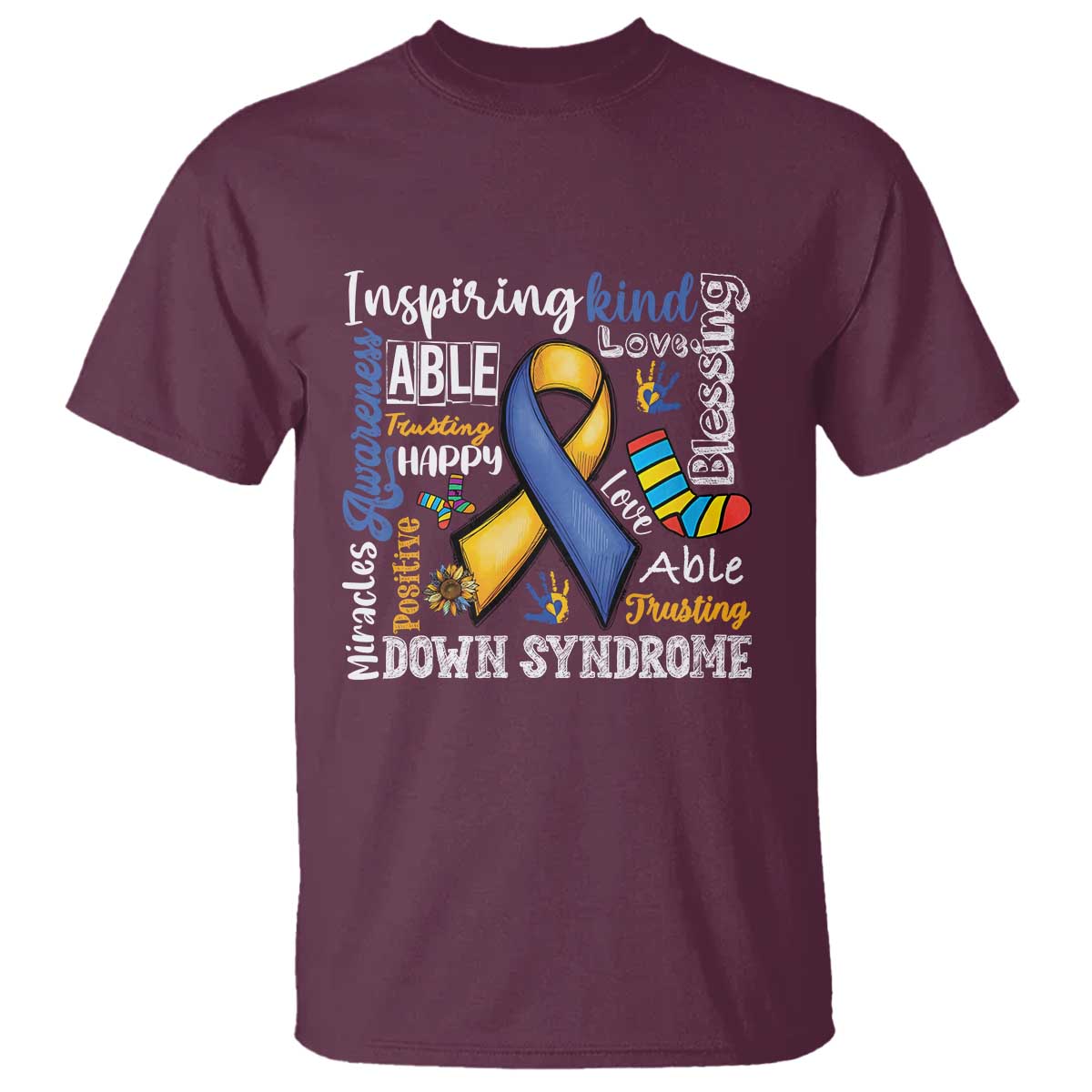Down Syndrome Support T Shirt Rock Your Socks Different Not Less