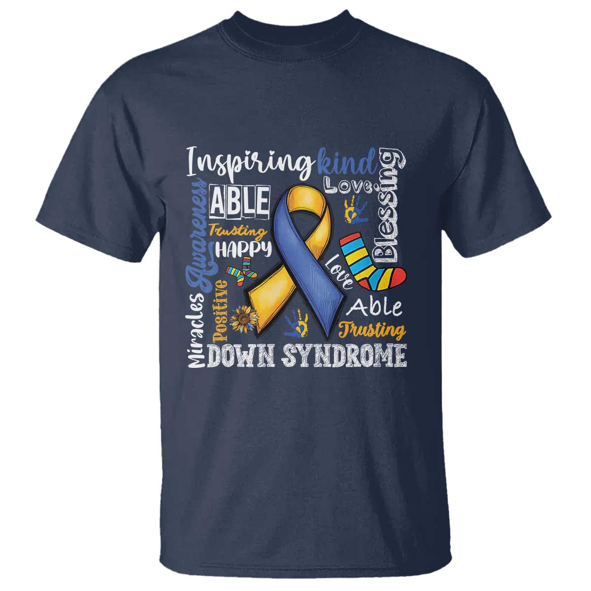 Down Syndrome Support T Shirt Rock Your Socks Different Not Less