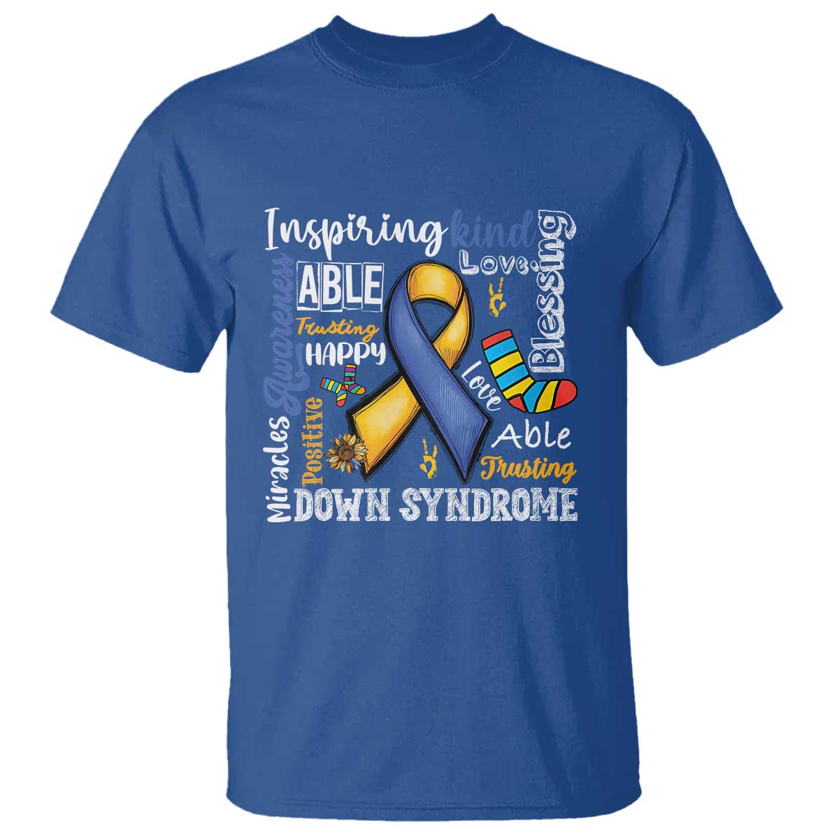 Down Syndrome Support T Shirt Rock Your Socks Different Not Less