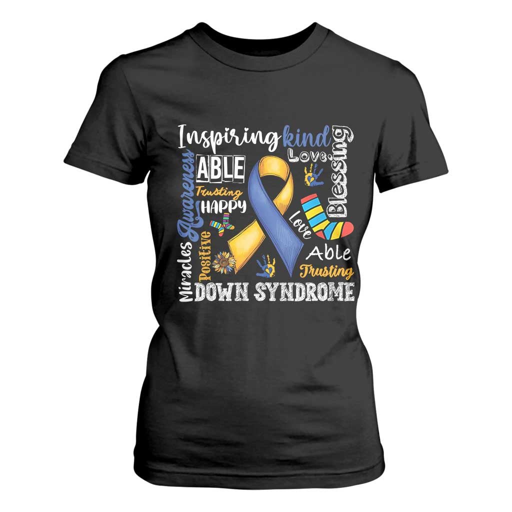 Down Syndrome Support T Shirt For Women Rock Your Socks Different Not Less