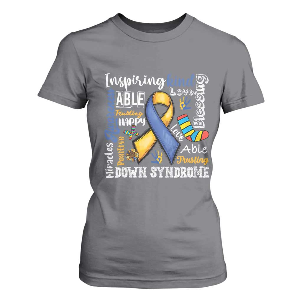 Down Syndrome Support T Shirt For Women Rock Your Socks Different Not Less