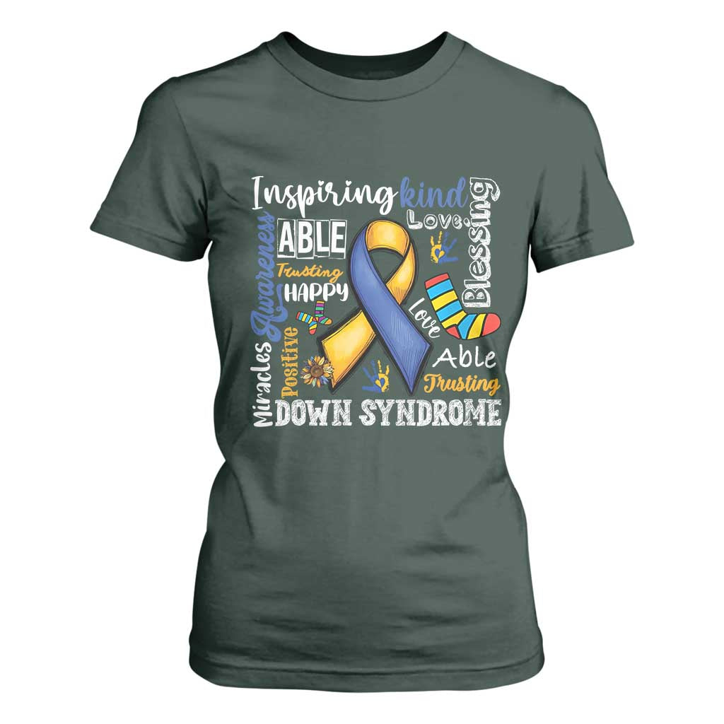 Down Syndrome Support T Shirt For Women Rock Your Socks Different Not Less