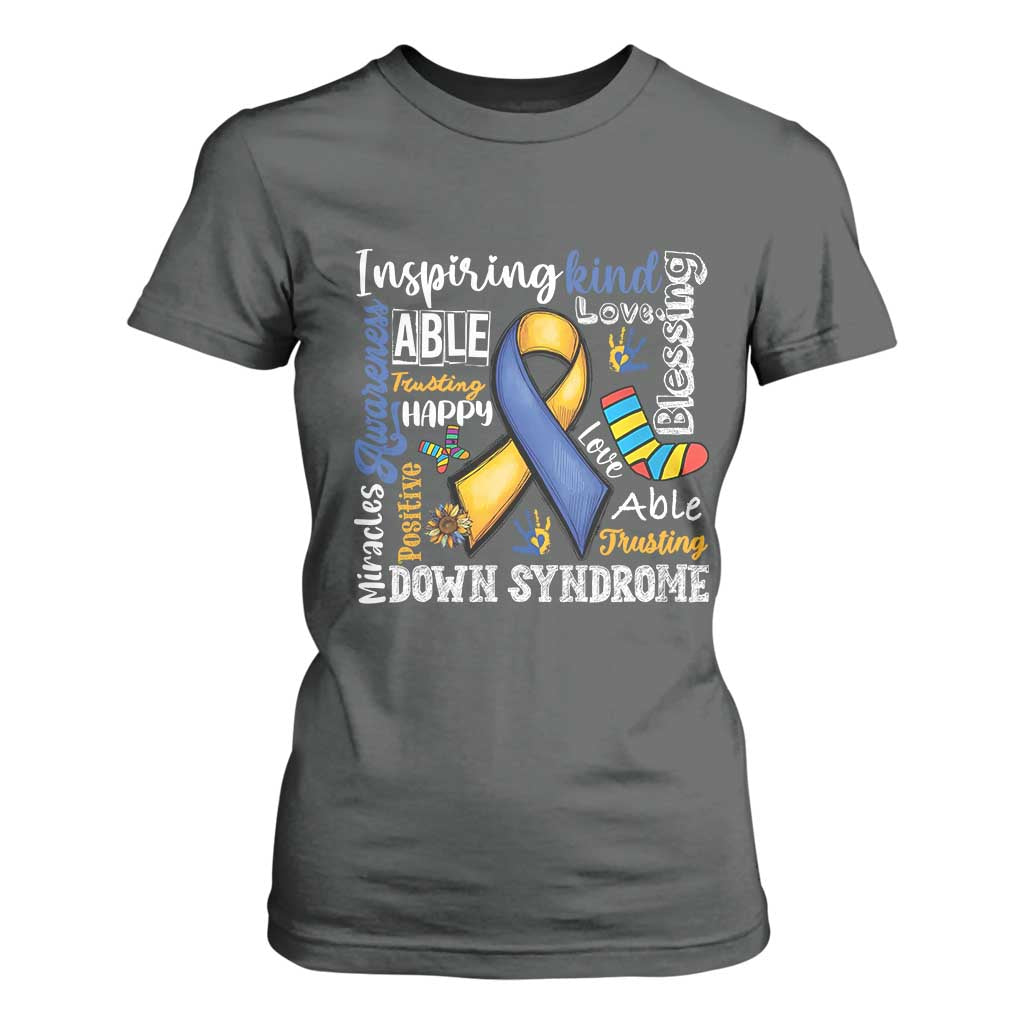 Down Syndrome Support T Shirt For Women Rock Your Socks Different Not Less