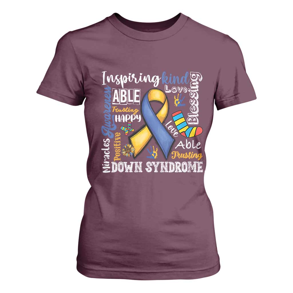 Down Syndrome Support T Shirt For Women Rock Your Socks Different Not Less
