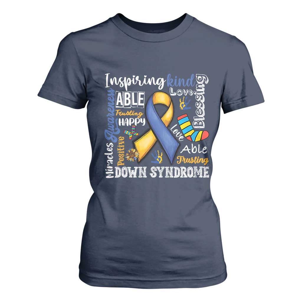 Down Syndrome Support T Shirt For Women Rock Your Socks Different Not Less