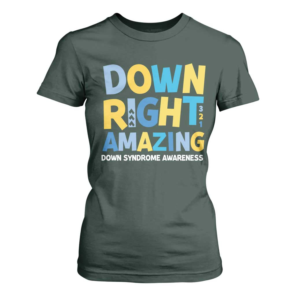 World Down Syndrome Day T Shirt For Women 321 Support Down Right Amazing Three Arrows