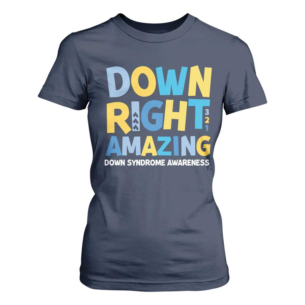 World Down Syndrome Day T Shirt For Women 321 Support Down Right Amazing Three Arrows