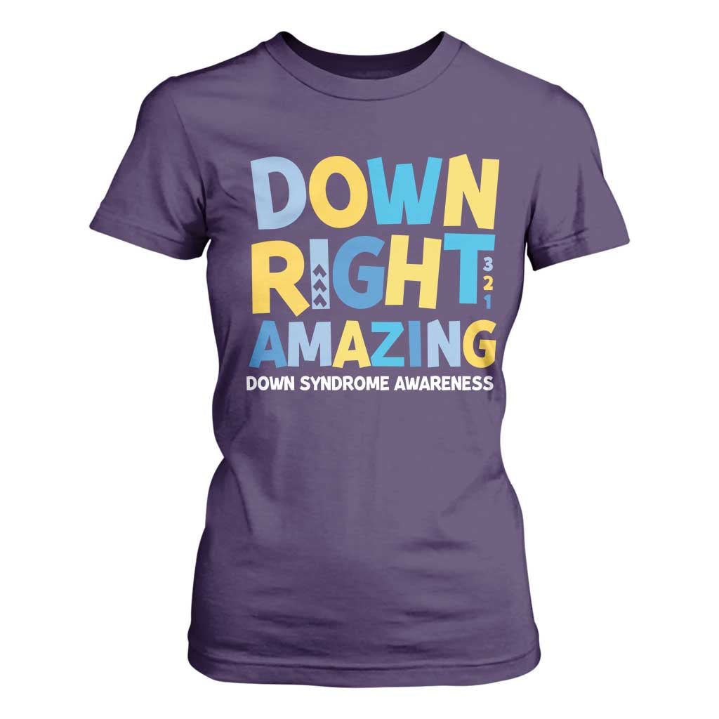 World Down Syndrome Day T Shirt For Women 321 Support Down Right Amazing Three Arrows