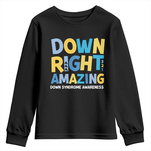 World Down Syndrome Day Youth Sweatshirt 321 Support Down Right Amazing Three Arrows