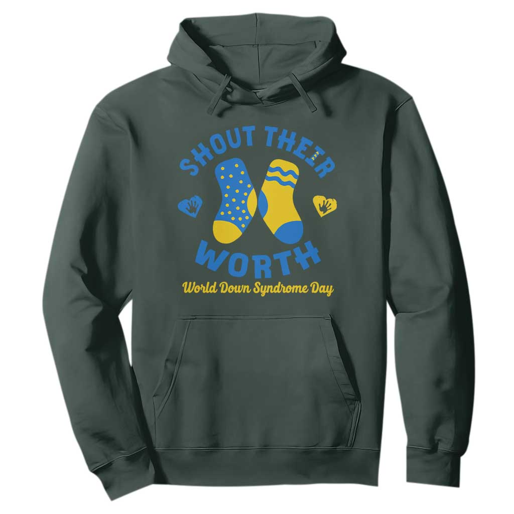 World Down Syndrome Day Hoodie 321 Support Shout Their Worth