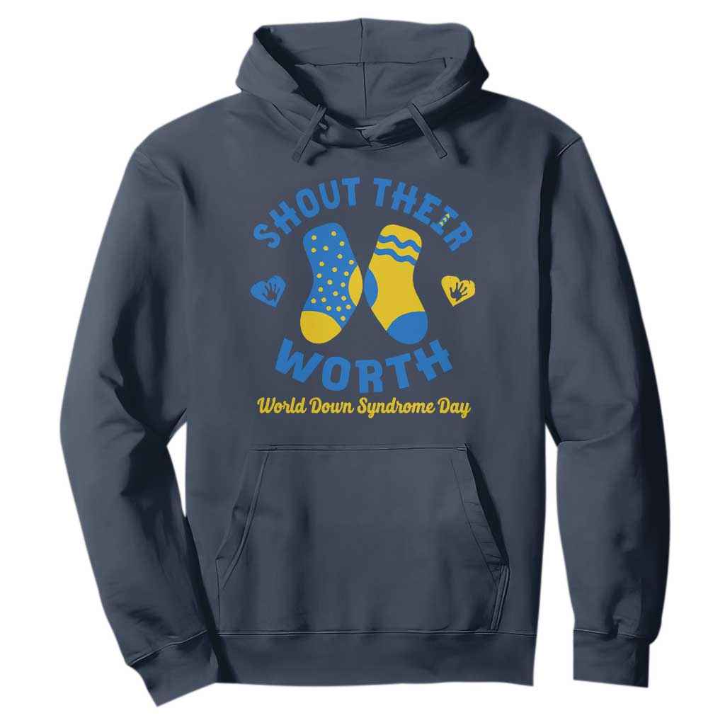 World Down Syndrome Day Hoodie 321 Support Shout Their Worth