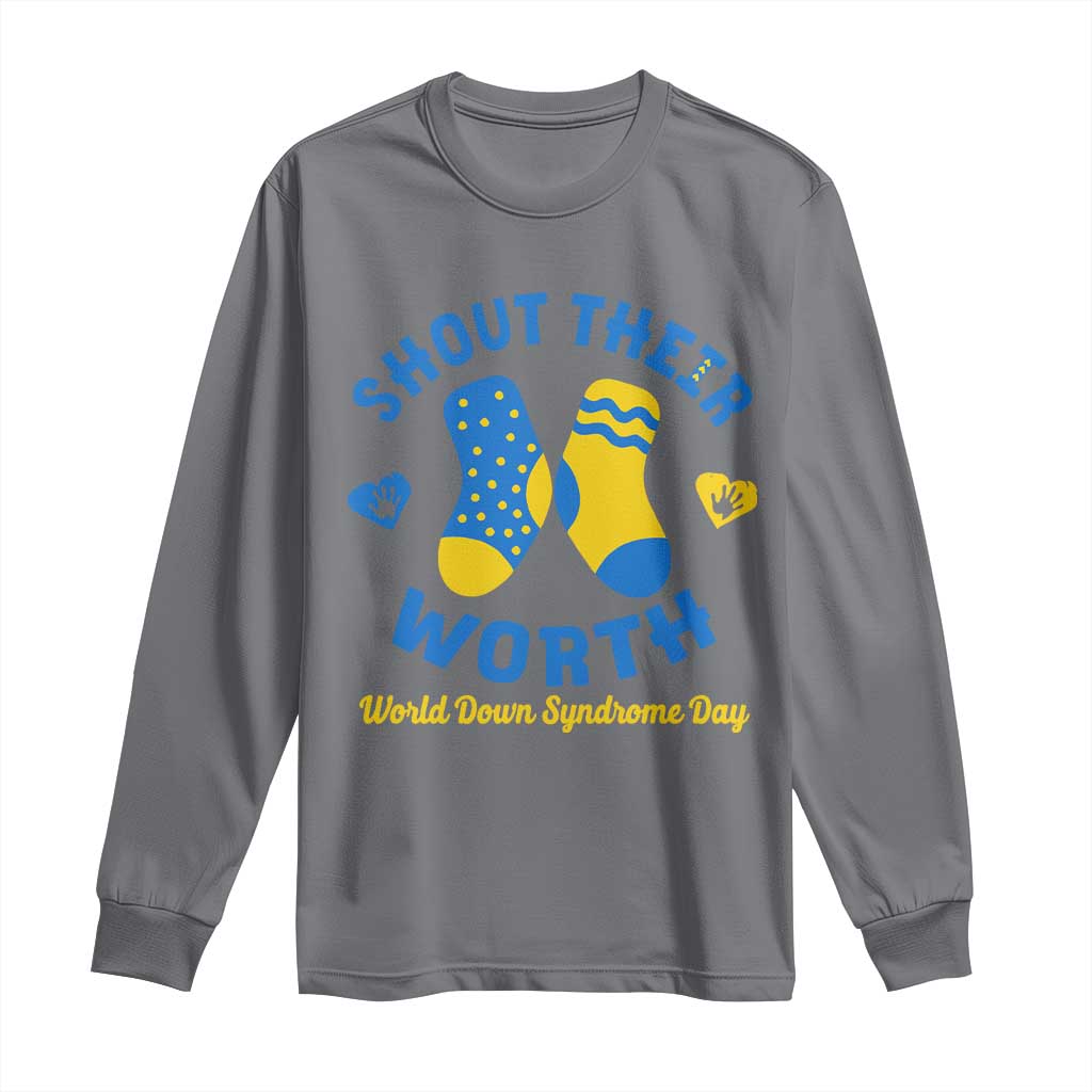 World Down Syndrome Day Long Sleeve Shirt 321 Support Shout Their Worth