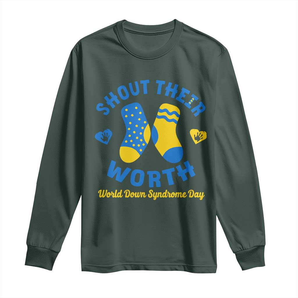 World Down Syndrome Day Long Sleeve Shirt 321 Support Shout Their Worth