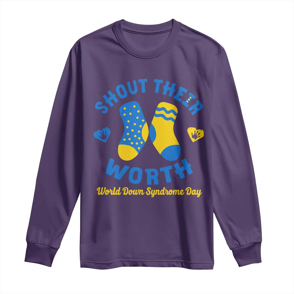 World Down Syndrome Day Long Sleeve Shirt 321 Support Shout Their Worth