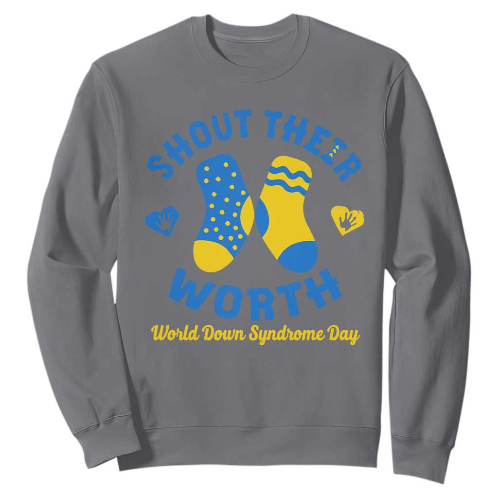 World Down Syndrome Day Sweatshirt 321 Support Shout Their Worth