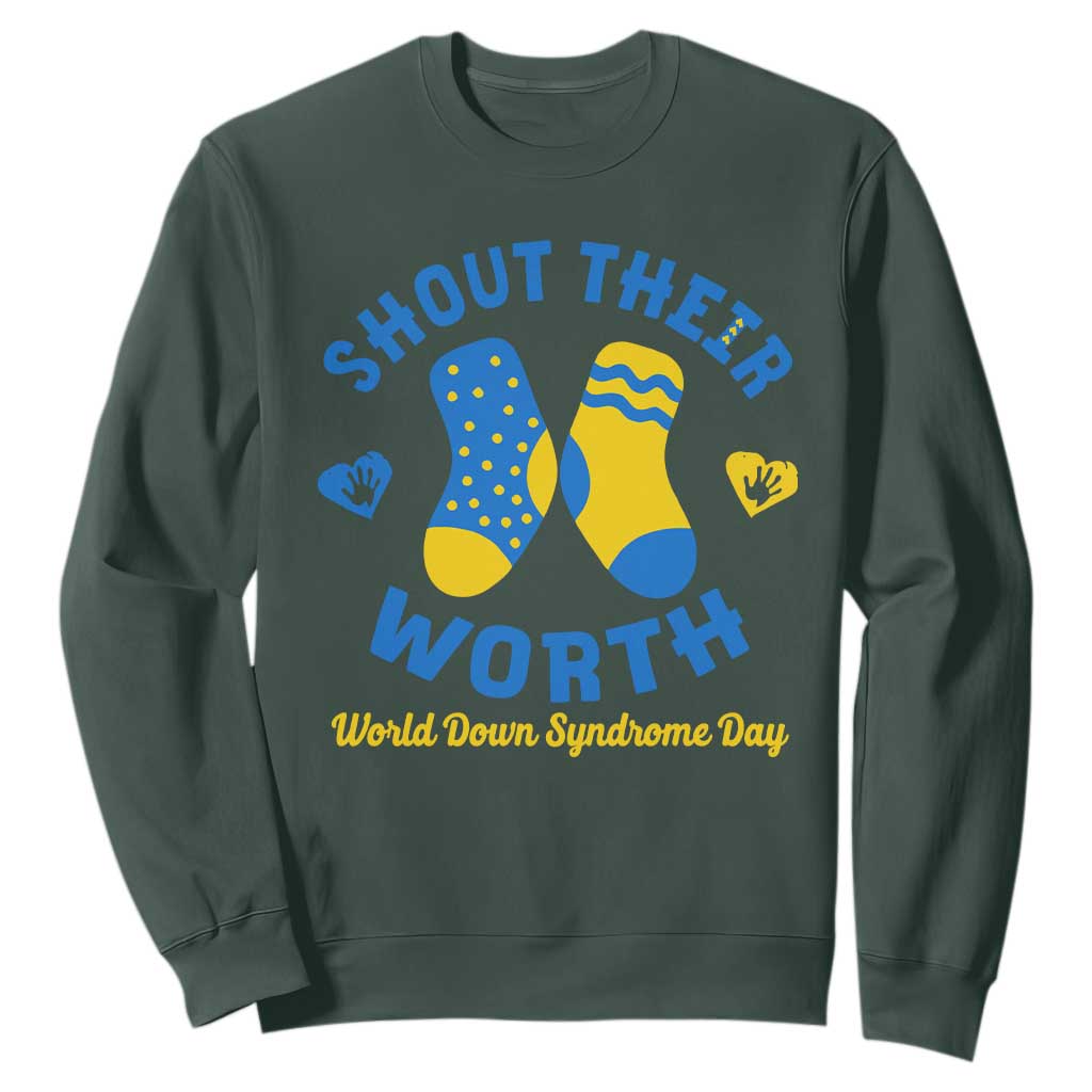 World Down Syndrome Day Sweatshirt 321 Support Shout Their Worth