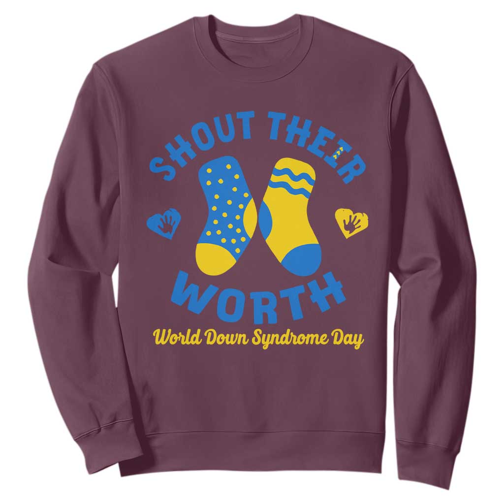 World Down Syndrome Day Sweatshirt 321 Support Shout Their Worth