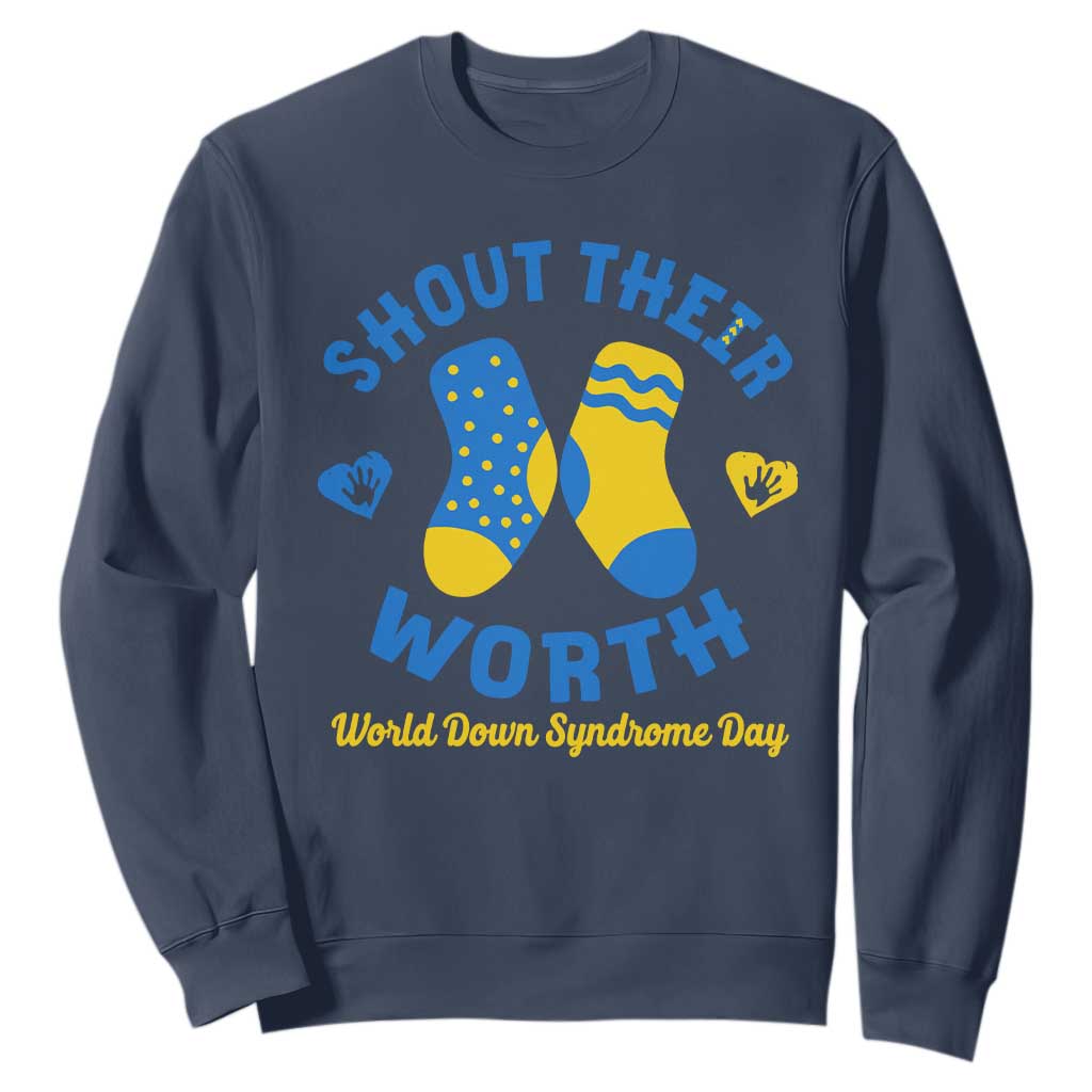 World Down Syndrome Day Sweatshirt 321 Support Shout Their Worth
