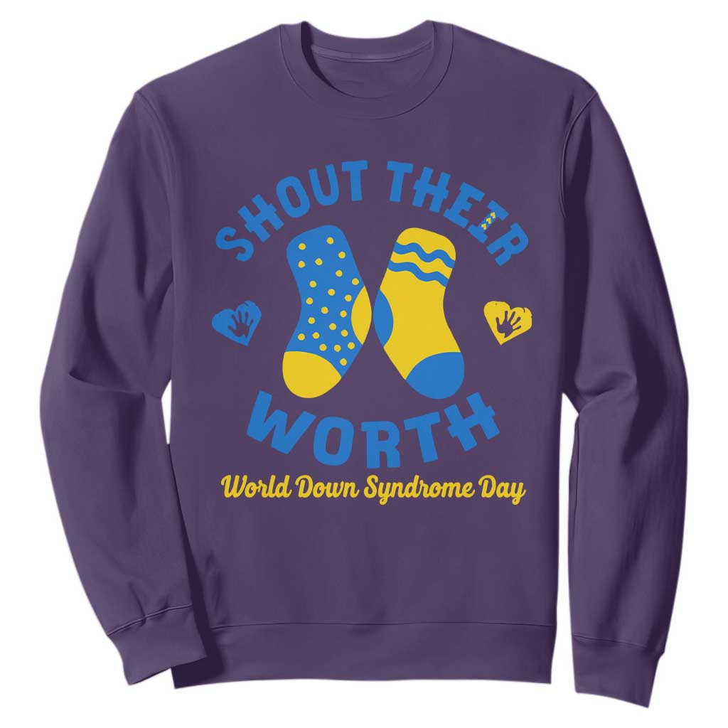 World Down Syndrome Day Sweatshirt 321 Support Shout Their Worth