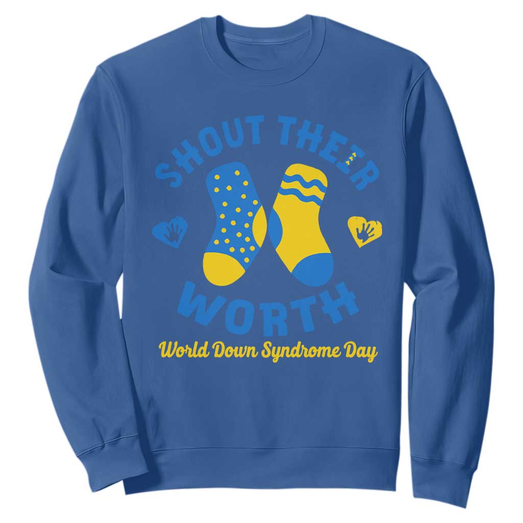 World Down Syndrome Day Sweatshirt 321 Support Shout Their Worth