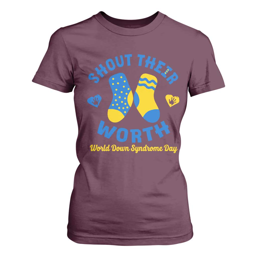 World Down Syndrome Day T Shirt For Women 321 Support Shout Their Worth