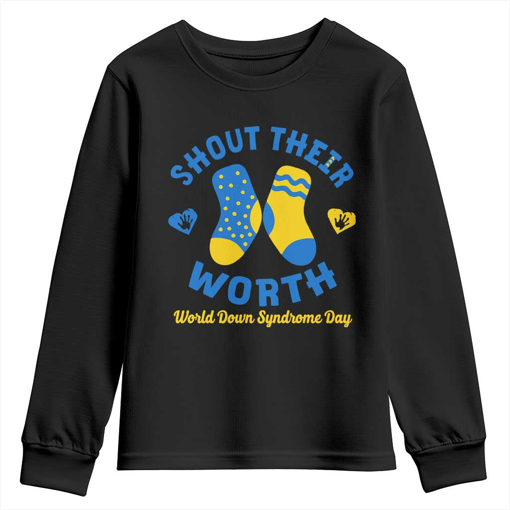 World Down Syndrome Day Youth Sweatshirt 321 Support Shout Their Worth