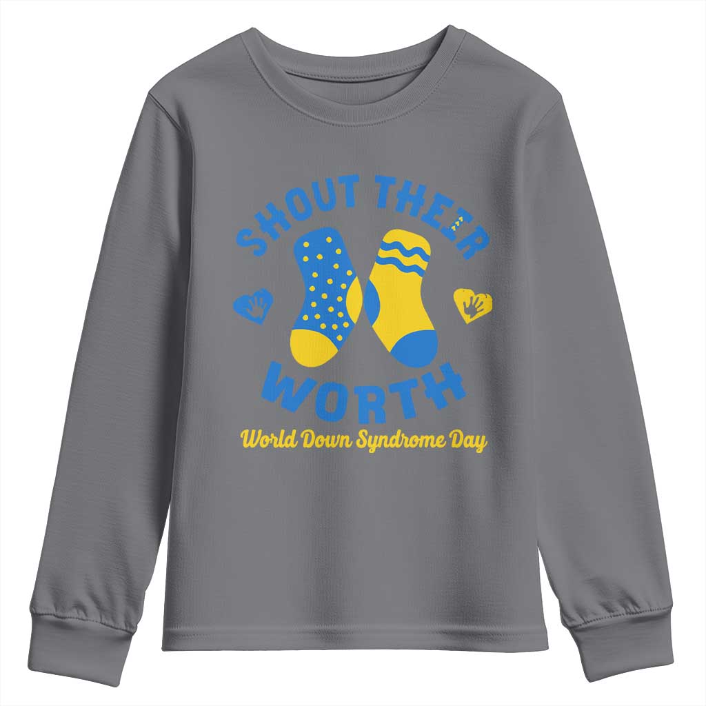 World Down Syndrome Day Youth Sweatshirt 321 Support Shout Their Worth