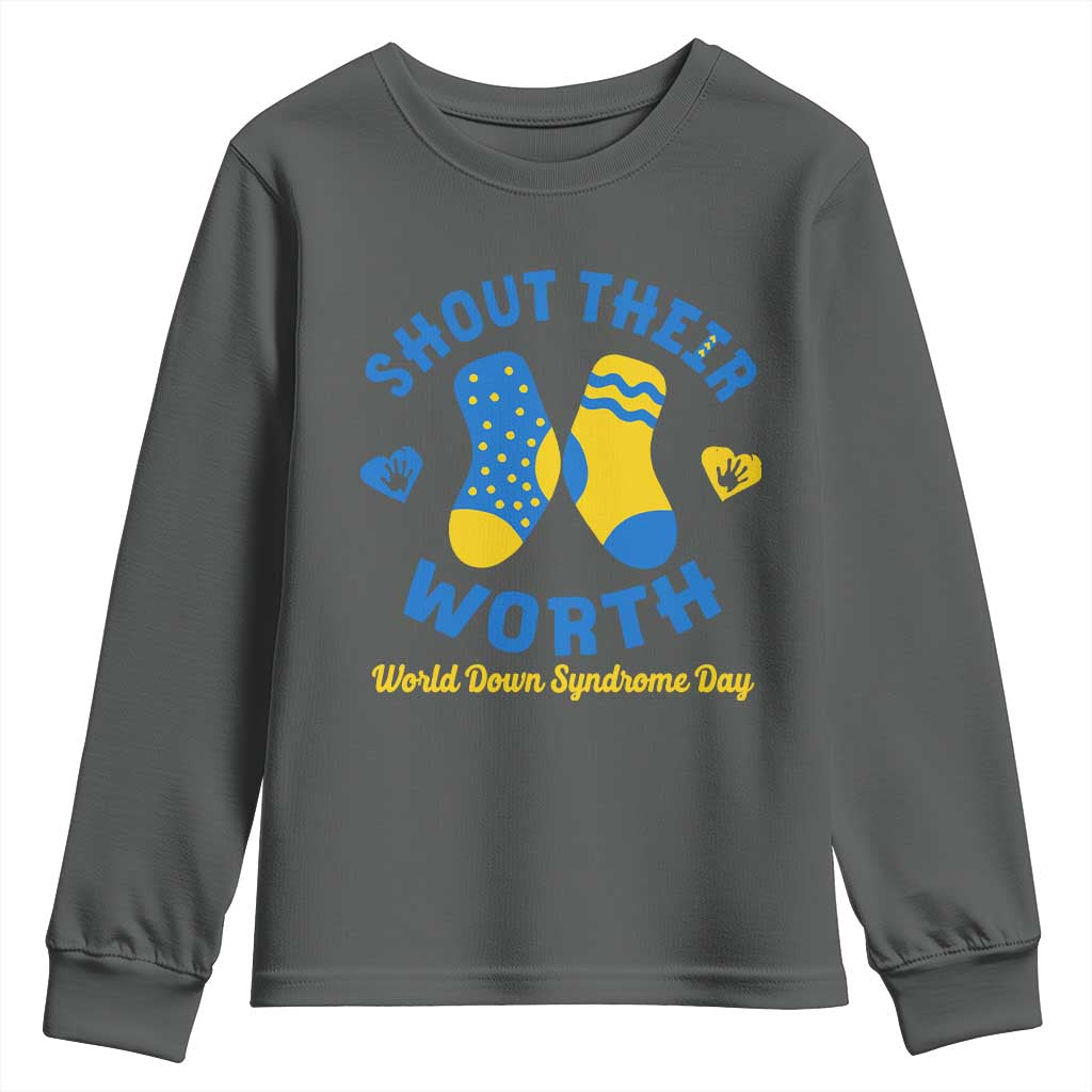 World Down Syndrome Day Youth Sweatshirt 321 Support Shout Their Worth
