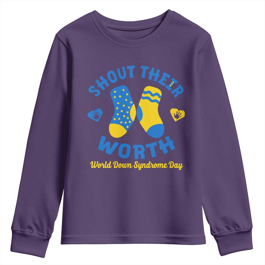 World Down Syndrome Day Youth Sweatshirt 321 Support Shout Their Worth