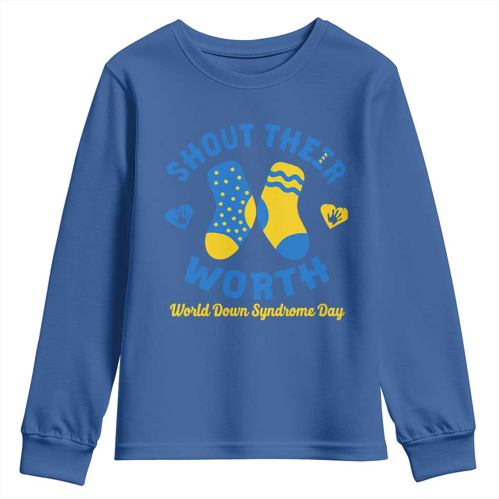 World Down Syndrome Day Youth Sweatshirt 321 Support Shout Their Worth