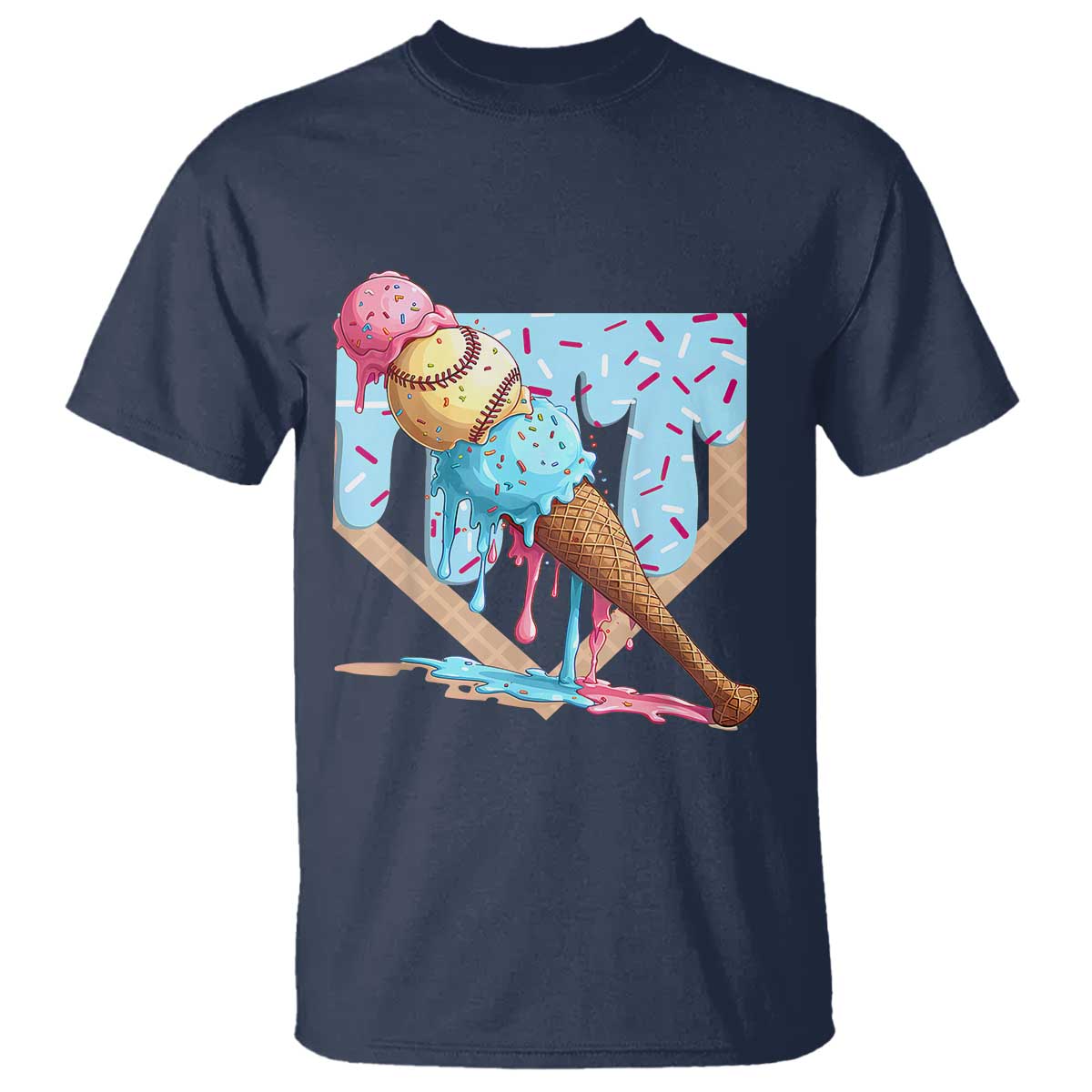 baseball-ice-cream-dripping-t-shirt-baseball-bat-home-plate-drip