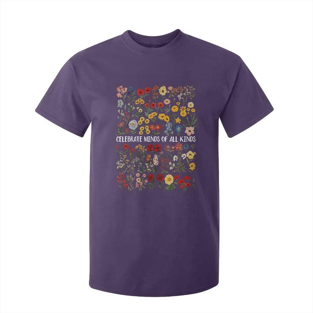 Autism Support T Shirt For Kid Neurodiversity Celebrate Minds of All Kinds