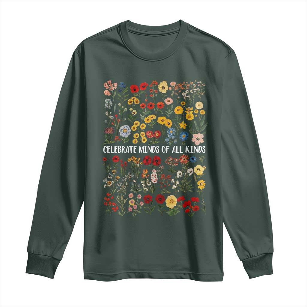 Autism Support Long Sleeve Shirt Neurodiversity Celebrate Minds of All Kinds