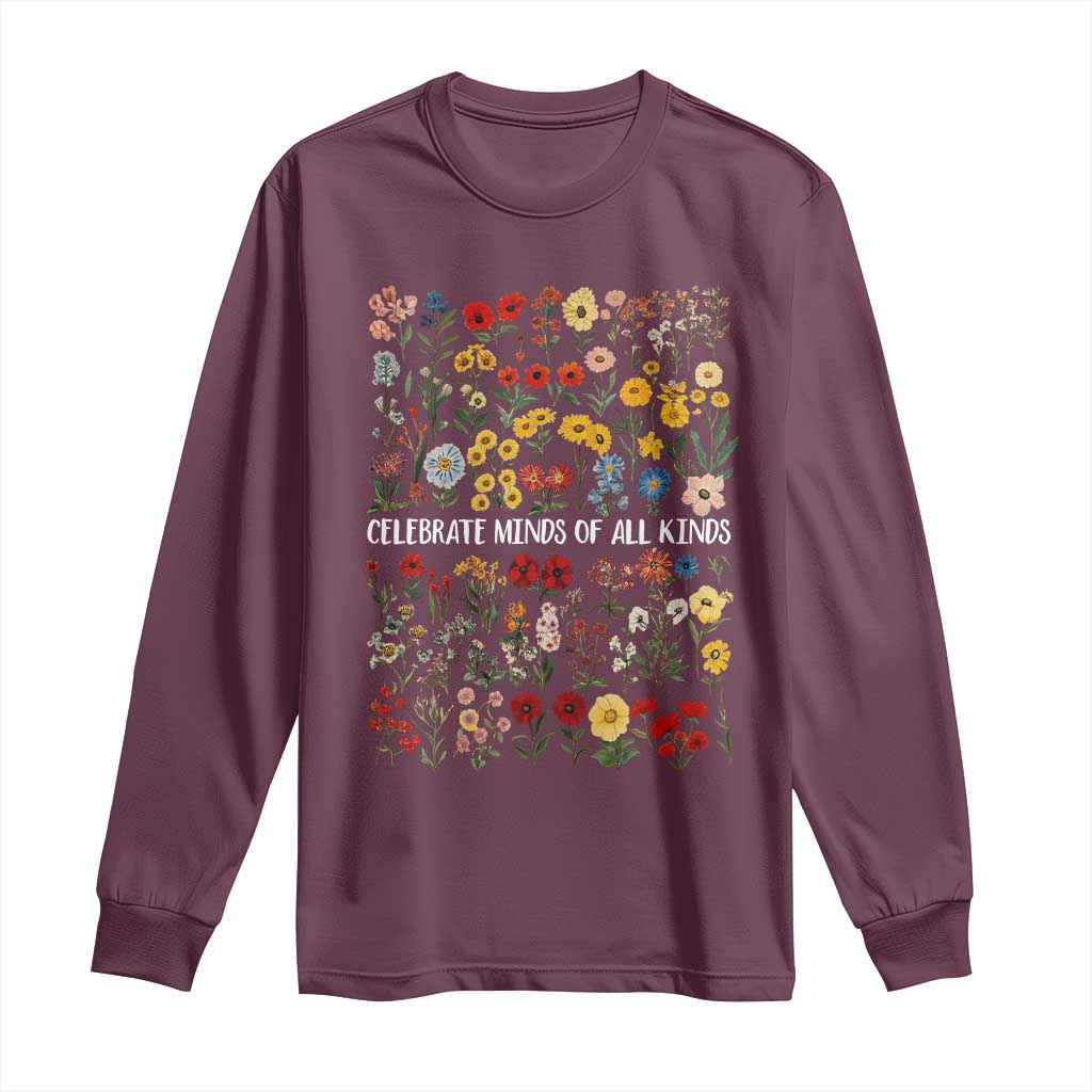 Autism Support Long Sleeve Shirt Neurodiversity Celebrate Minds of All Kinds