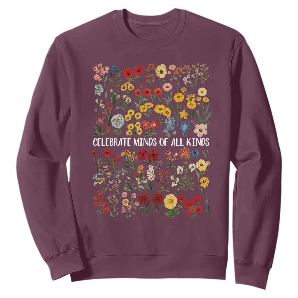 Autism Support Sweatshirt Neurodiversity Celebrate Minds of All Kinds