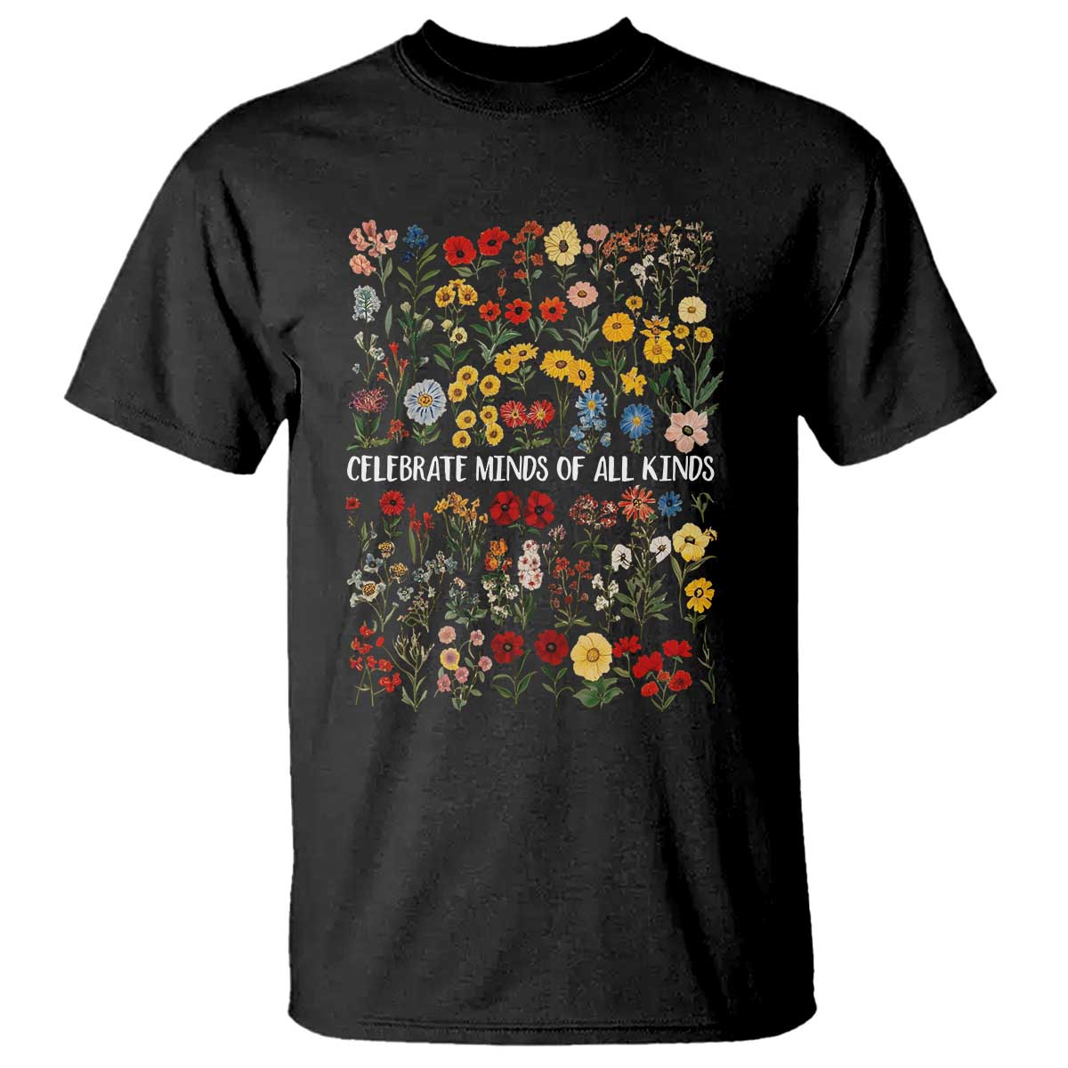 Autism Support T Shirt Neurodiversity Celebrate Minds of All Kinds