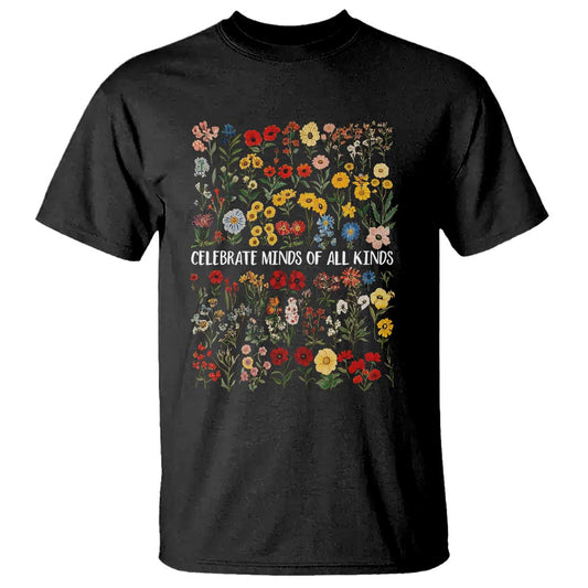 Autism Support T Shirt Neurodiversity Celebrate Minds of All Kinds