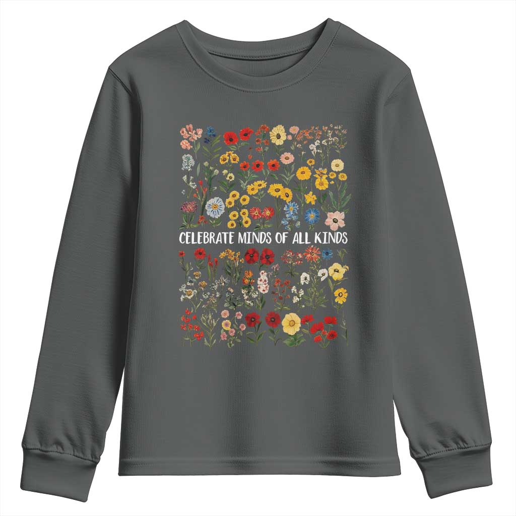 Autism Support Youth Sweatshirt Neurodiversity Celebrate Minds of All Kinds