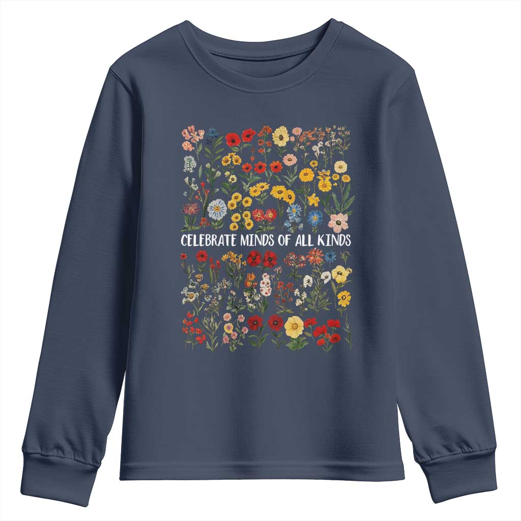 Autism Support Youth Sweatshirt Neurodiversity Celebrate Minds of All Kinds