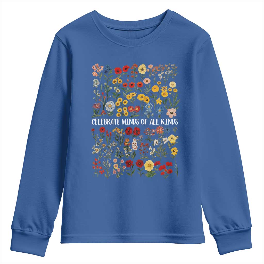 Autism Support Youth Sweatshirt Neurodiversity Celebrate Minds of All Kinds