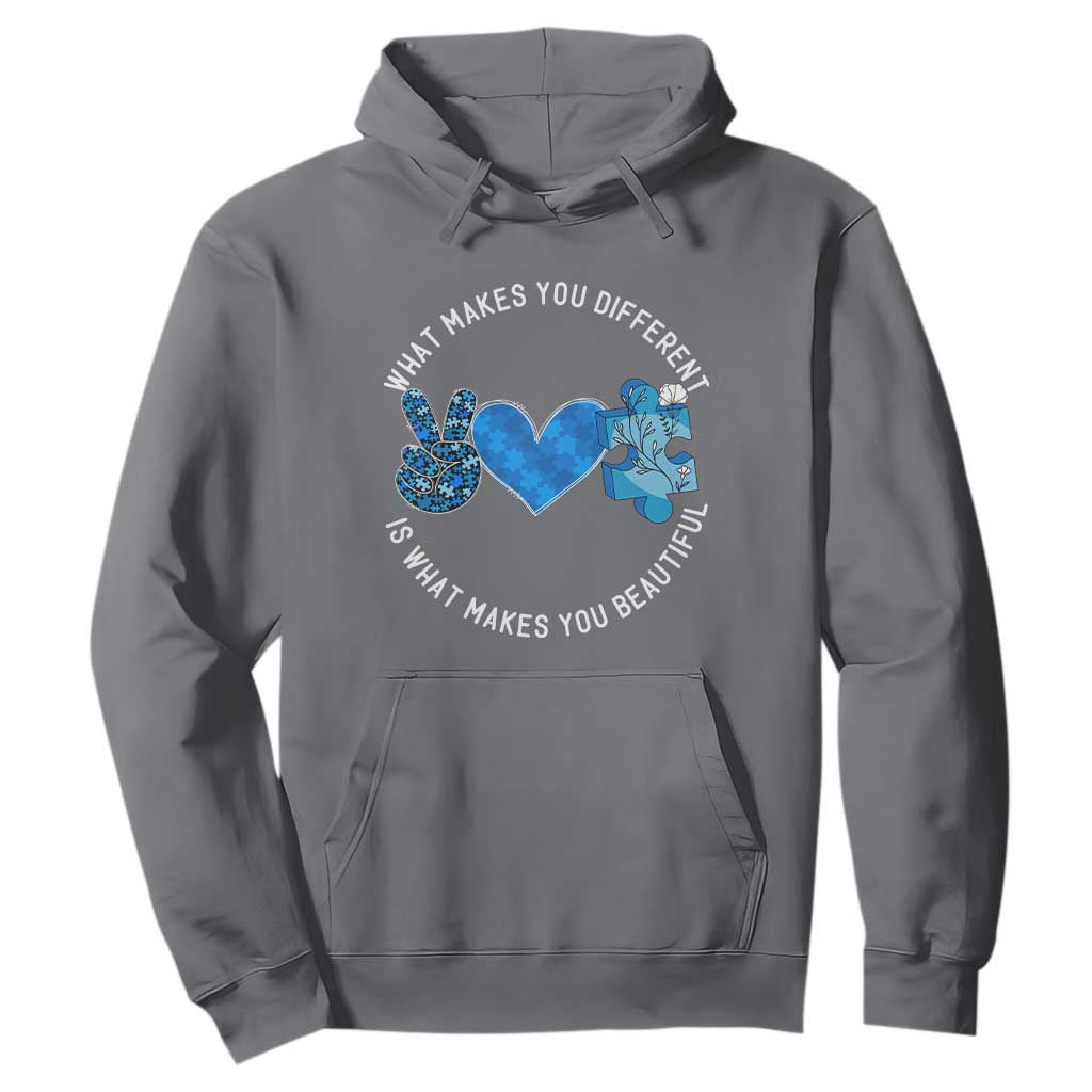 Autism Support Hoodie What Makes You Different Is What Makes You Beautiful