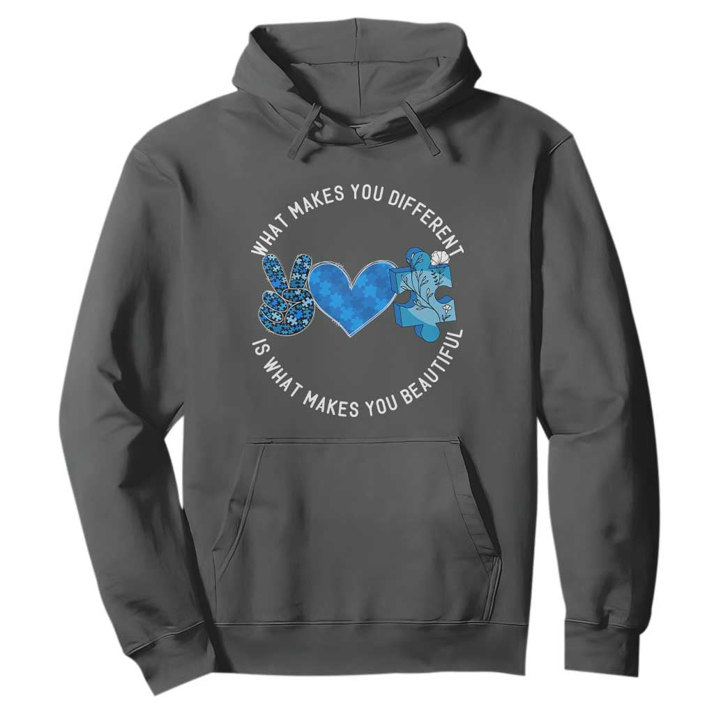 Autism Support Hoodie What Makes You Different Is What Makes You Beautiful