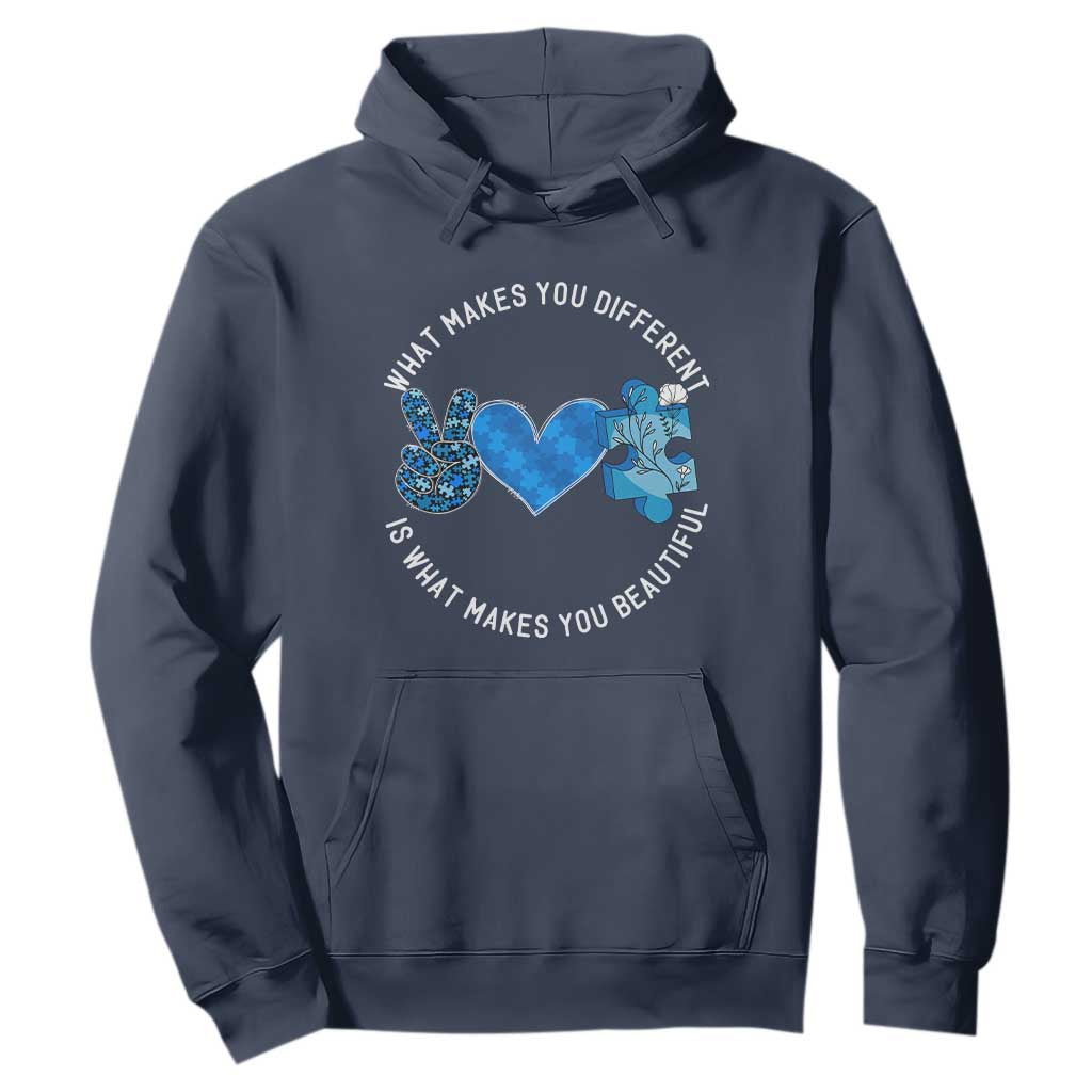 Autism Support Hoodie What Makes You Different Is What Makes You Beautiful