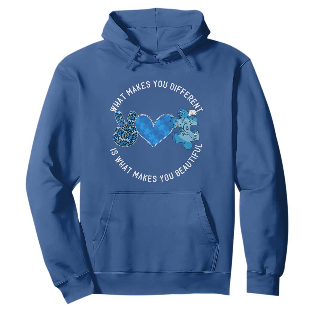 Autism Support Hoodie What Makes You Different Is What Makes You Beautiful