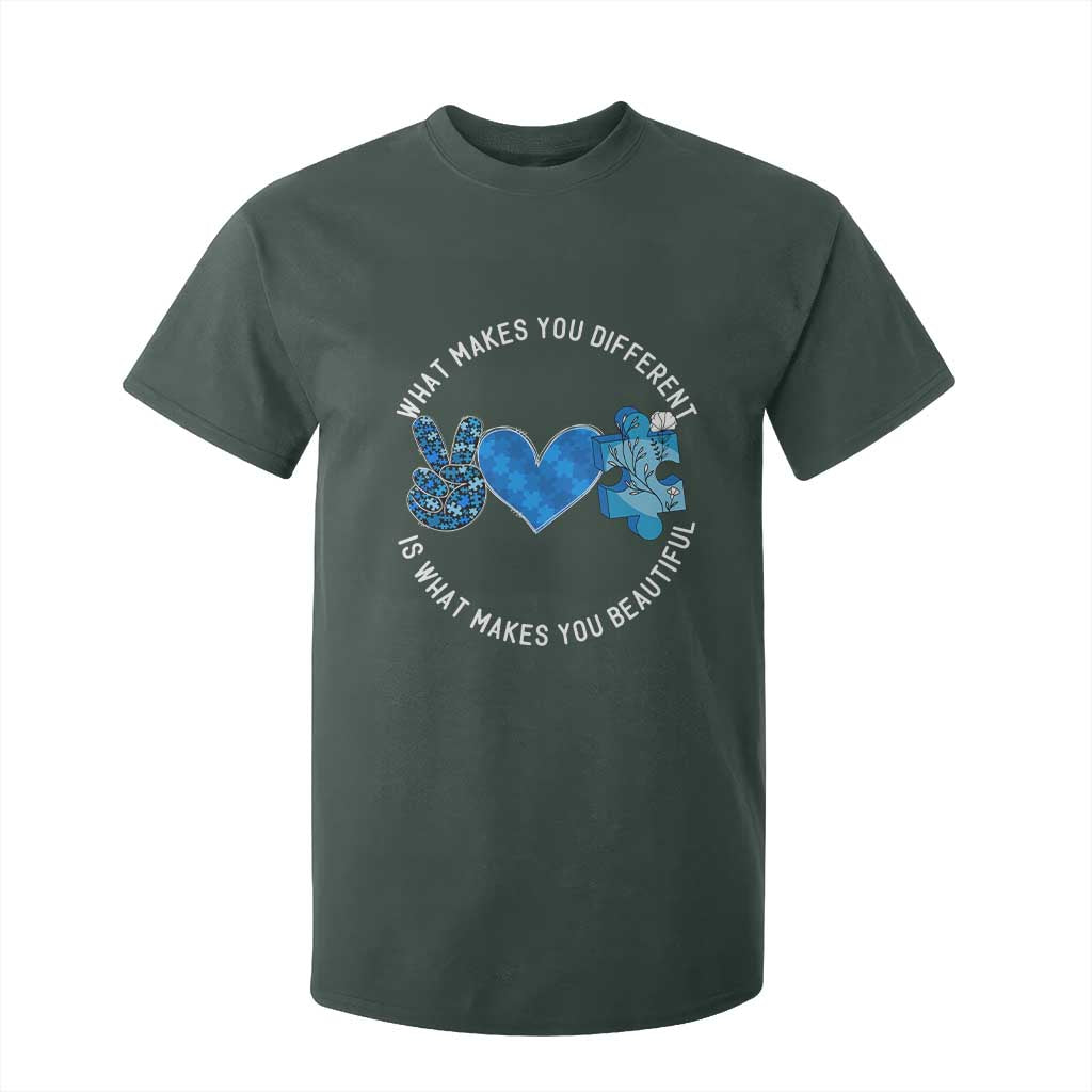 Autism Support T Shirt For Kid What Makes You Different Is What Makes You Beautiful