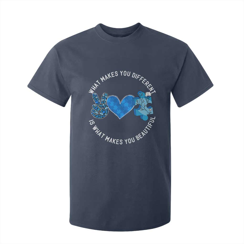 Autism Support T Shirt For Kid What Makes You Different Is What Makes You Beautiful