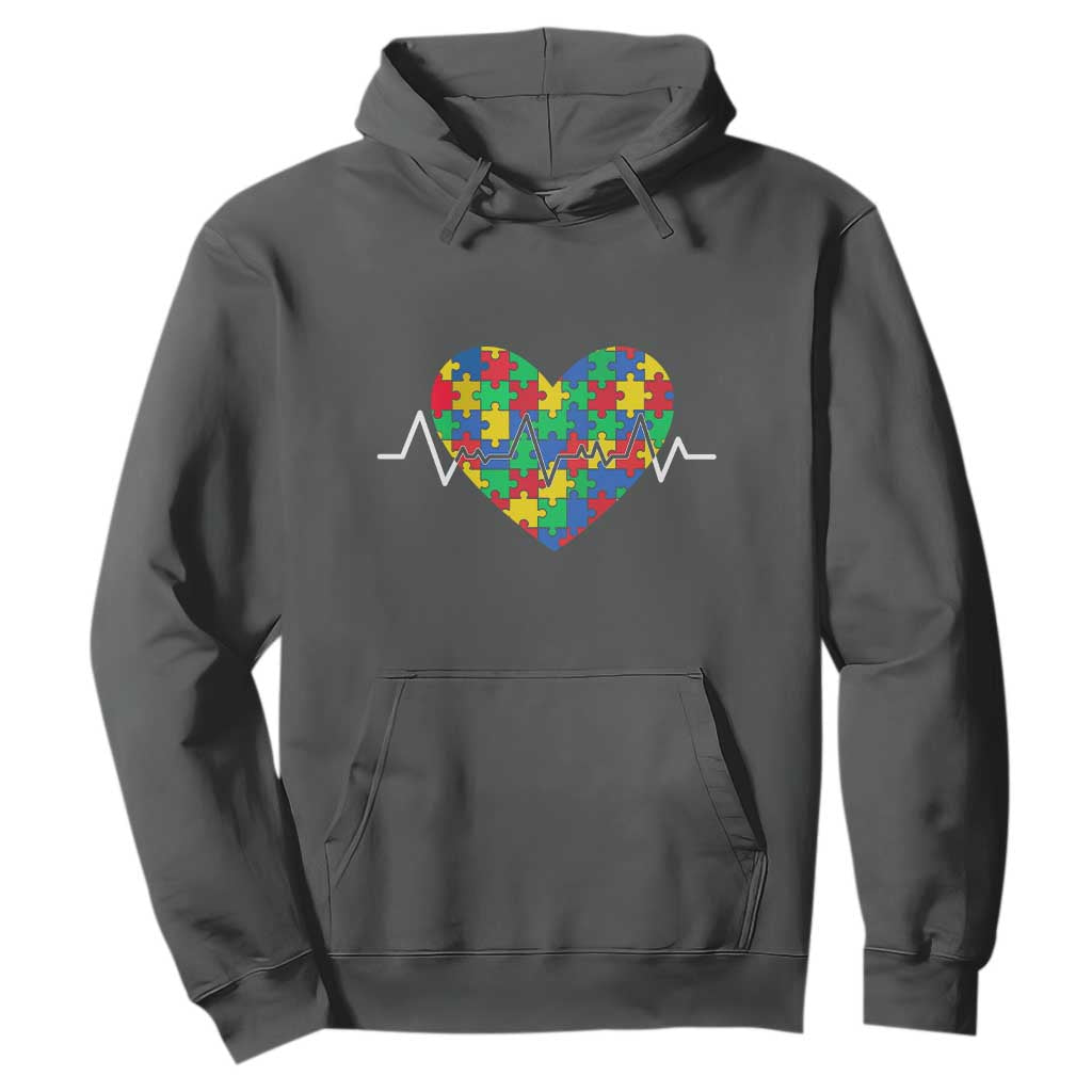 Autism Support Love Heart Puzzle Acceptance Hoodie