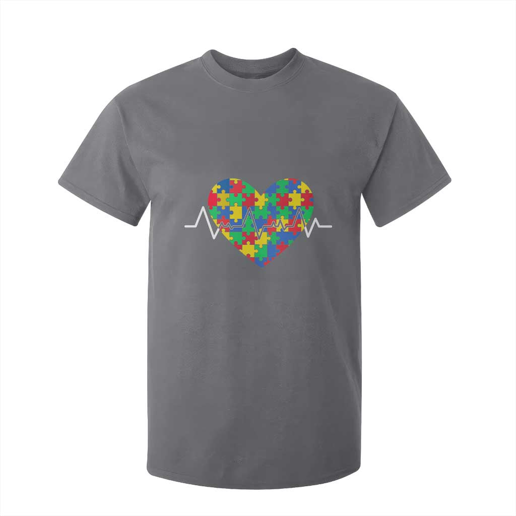 Autism Support Love Heart Puzzle Acceptance T Shirt For Kid