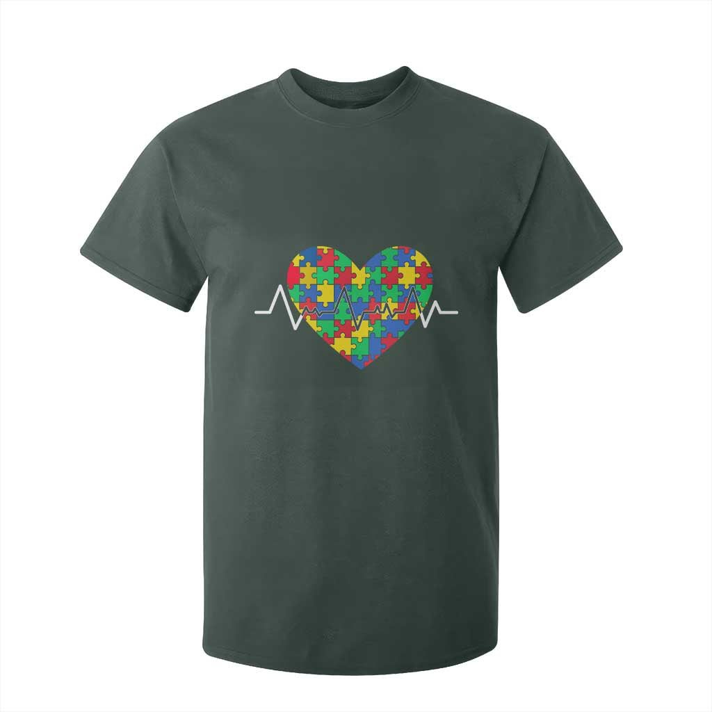 Autism Support Love Heart Puzzle Acceptance T Shirt For Kid