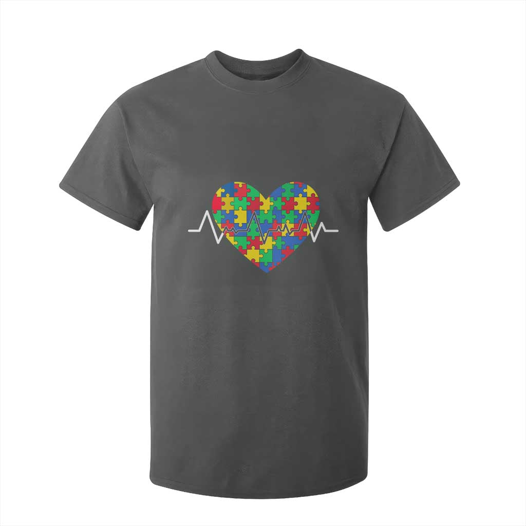 Autism Support Love Heart Puzzle Acceptance T Shirt For Kid